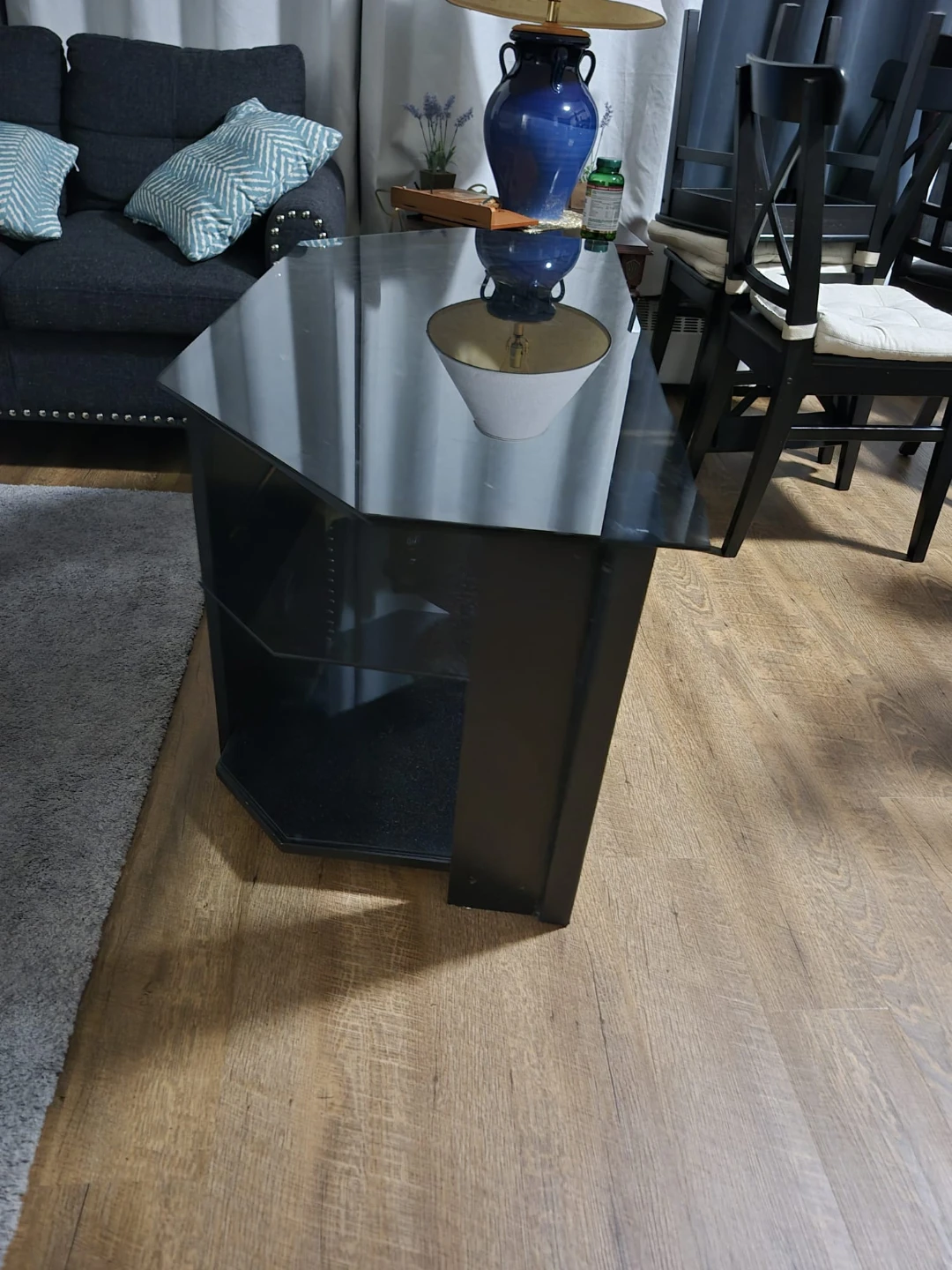 Black Glass TV Stand - photo 2