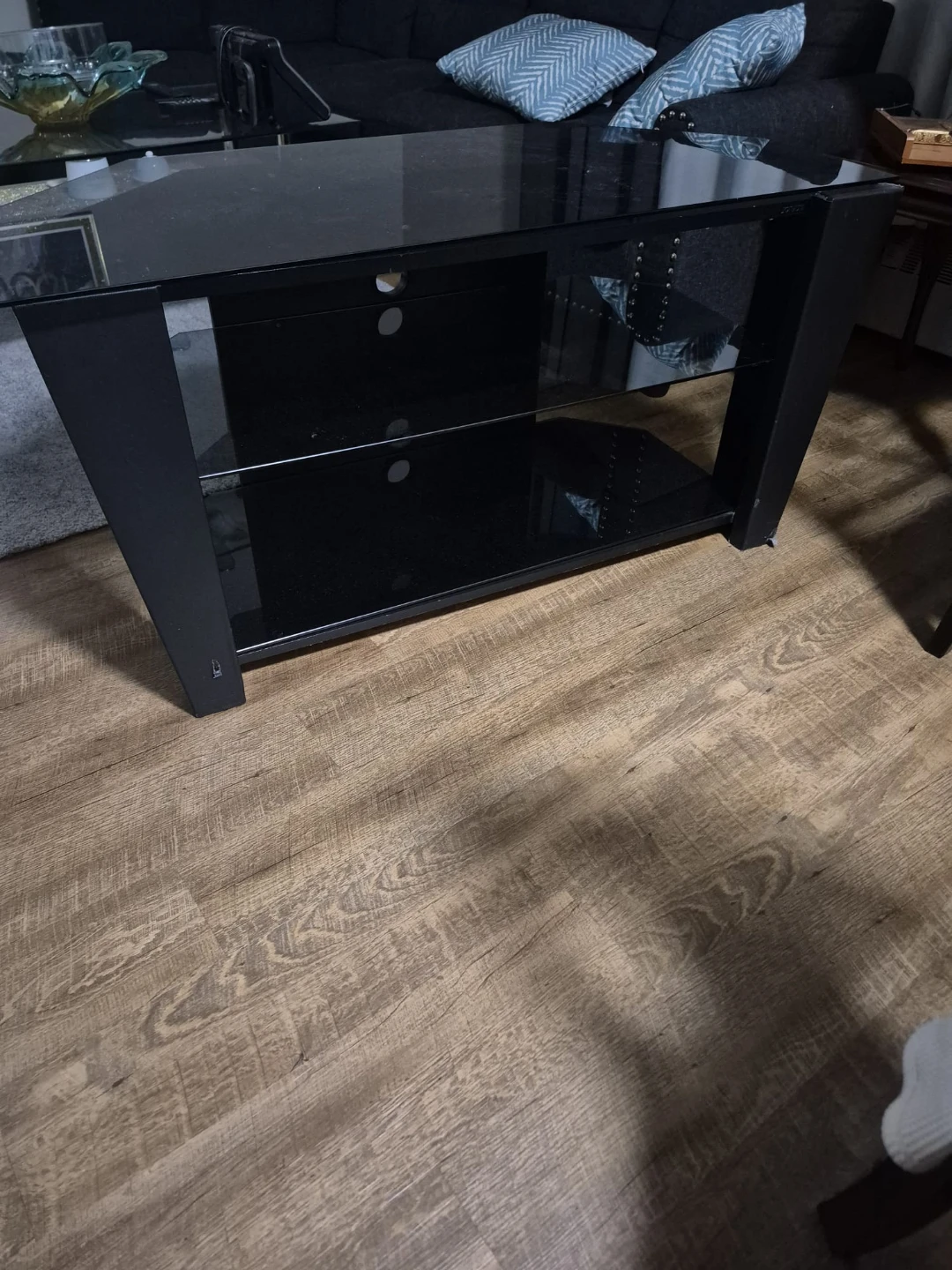 Black Glass TV Stand - photo 3