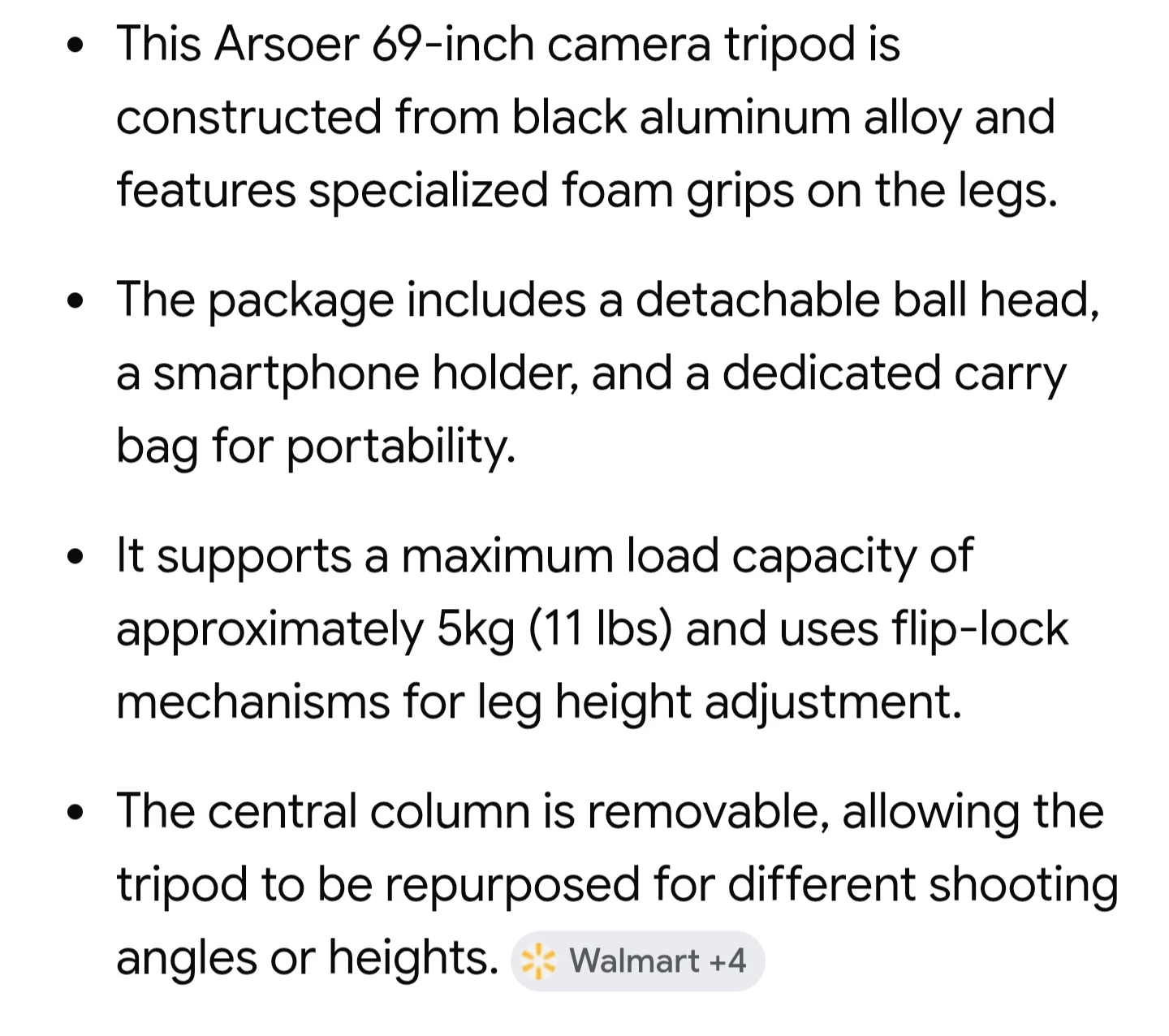 New Arsoer 69 Inch Camera Tripod - photo 3