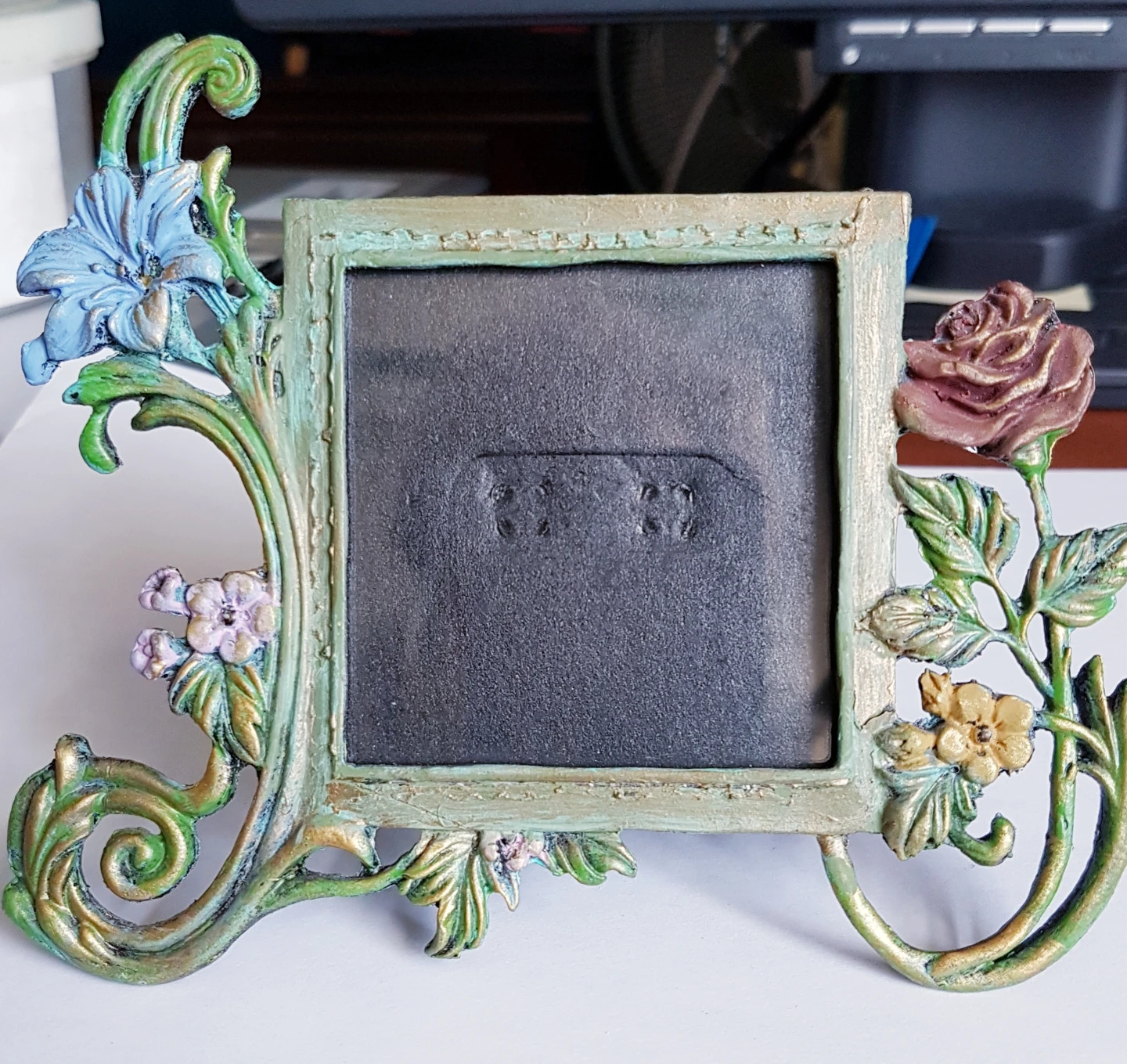Decorative Photo Frame with Floral Accents