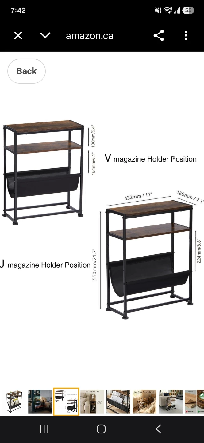 3-Tier Side Table with Magazine Holder - photo 4