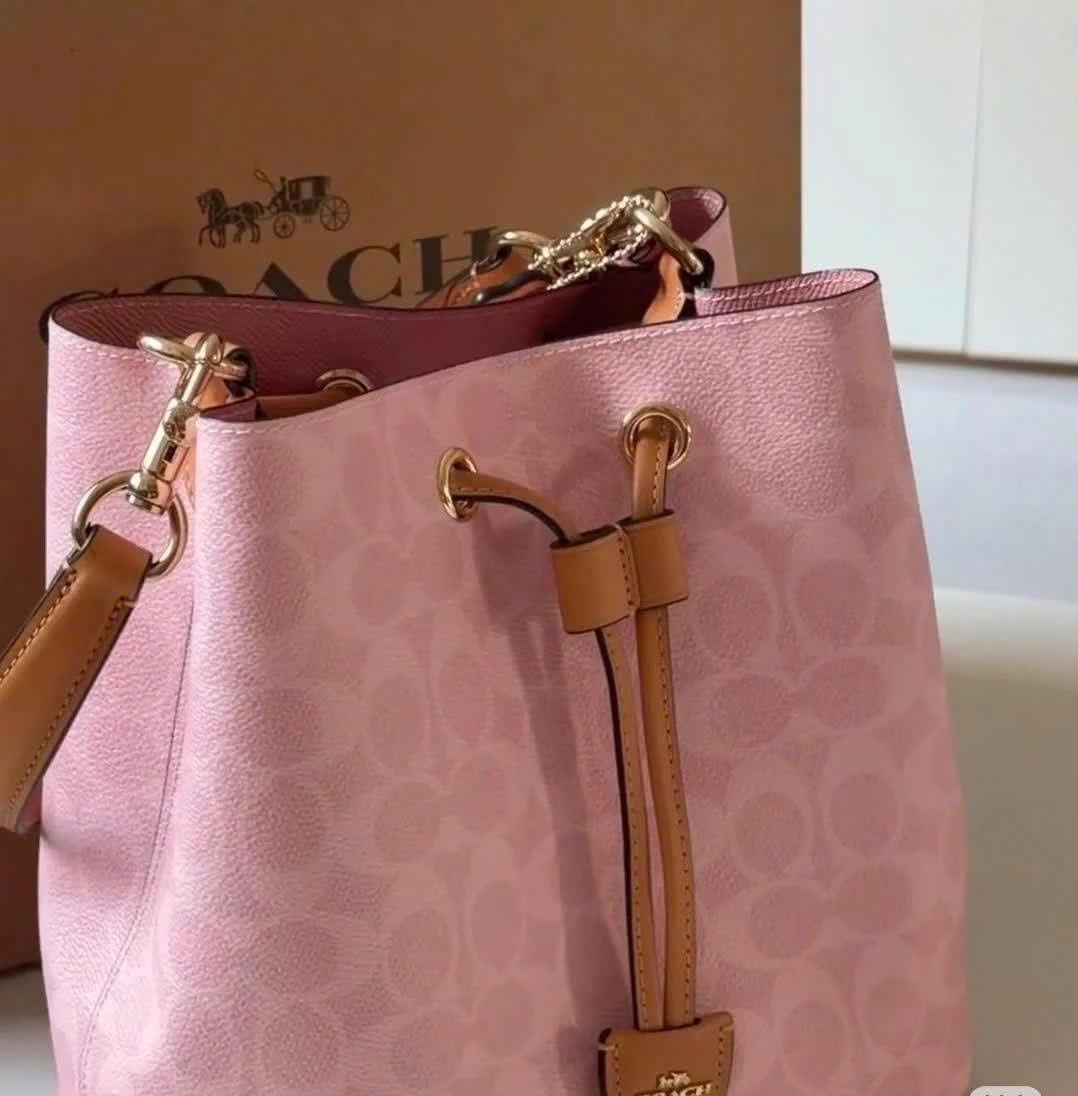 Coach Pink Signature Bucket Bag with Pouch - photo 3
