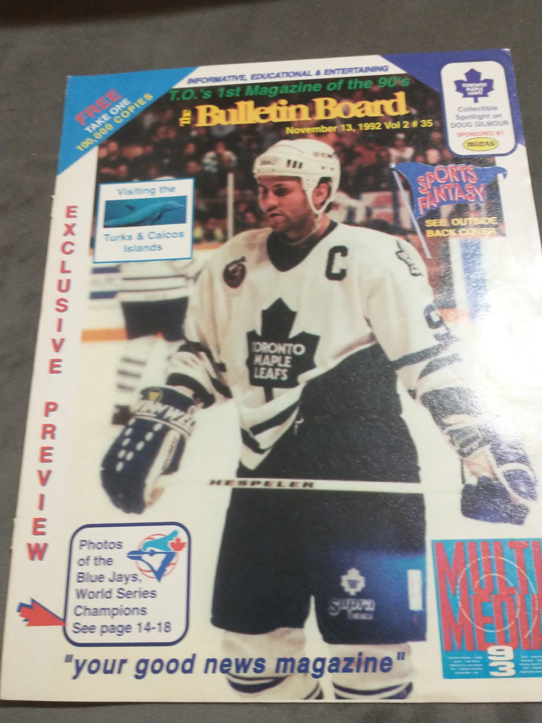 Rare - The Bulletin Board Magazine - Nov 13, 1992 - Doug Gilmour