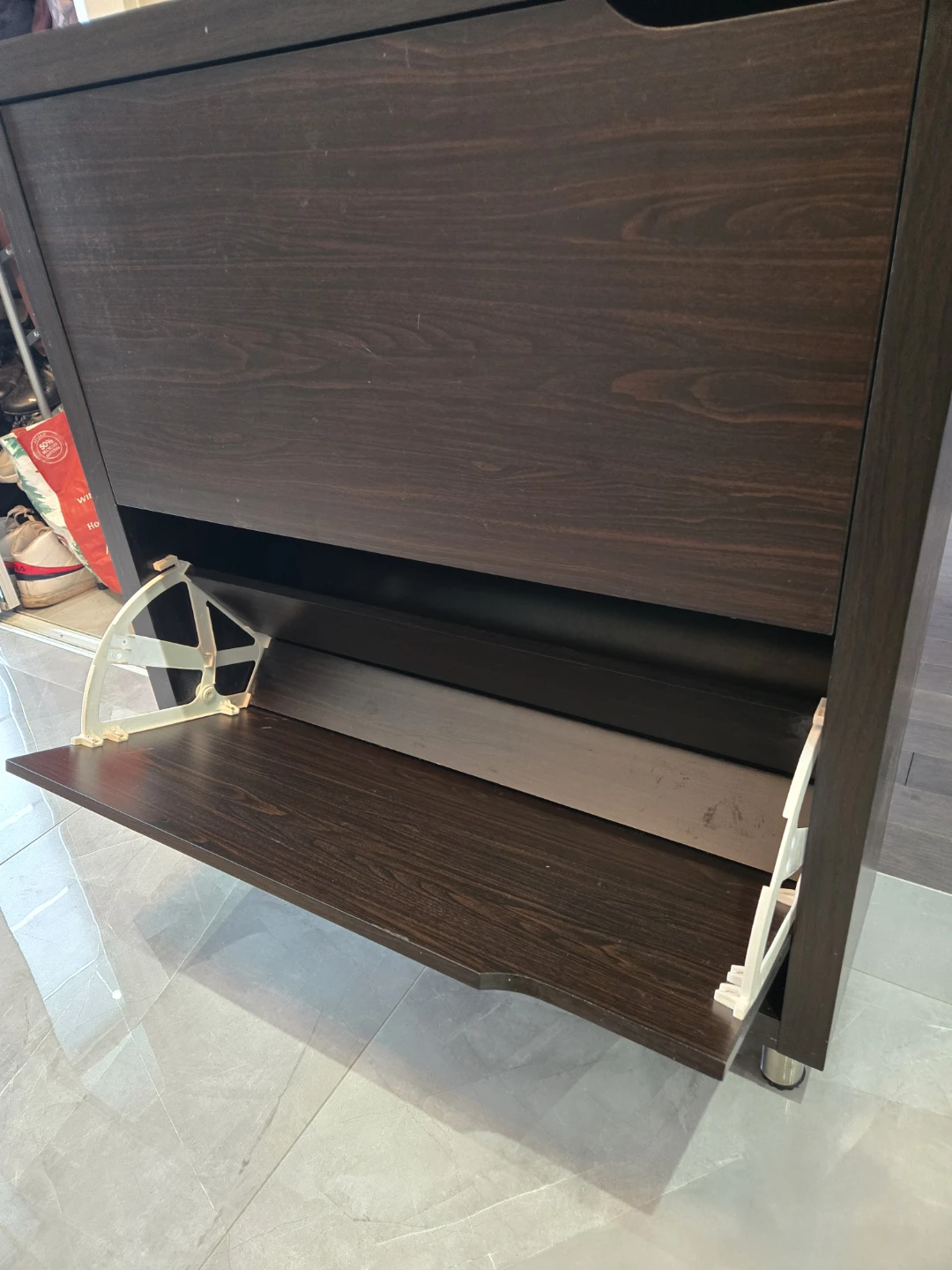 Dark Wood Two-Drawer Shoe Cabinet - photo 3