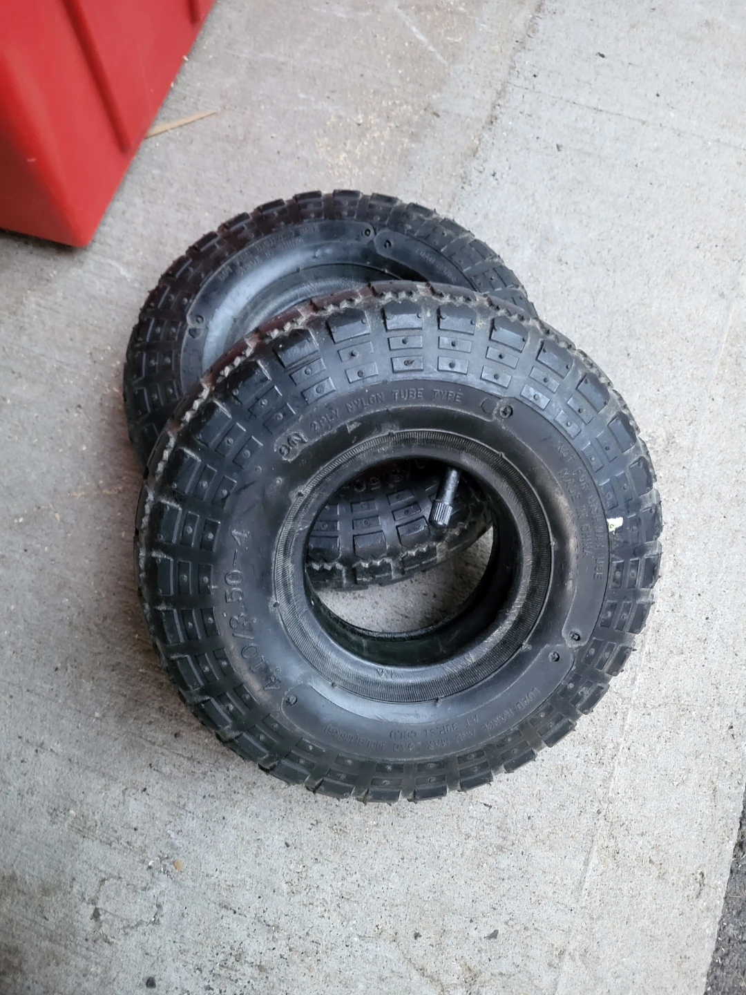 2 x Wheelbarrow Tires 4.10/3.50-4