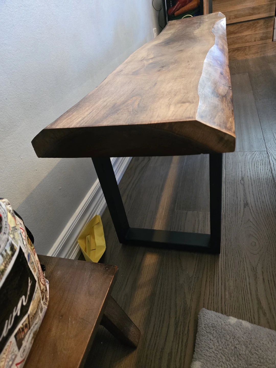 Live edge dining table and bench - photo 4