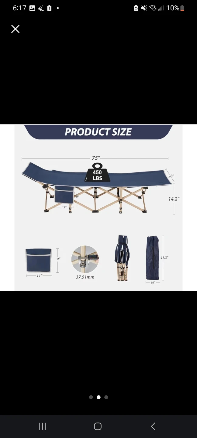 Livearty Folding Camping Cot with Mattress - photo 2
