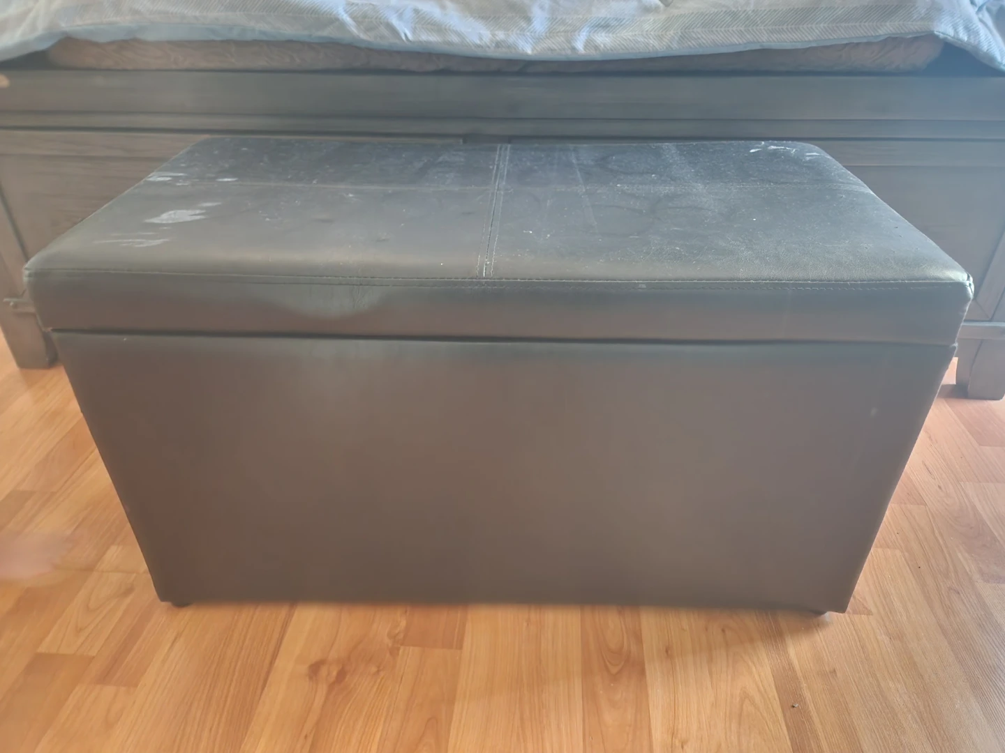 Black Storage Ottoman Bench