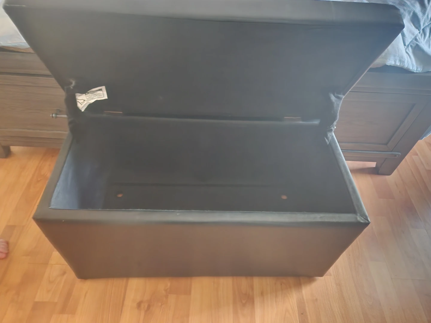 Black Storage Ottoman Bench - photo 2