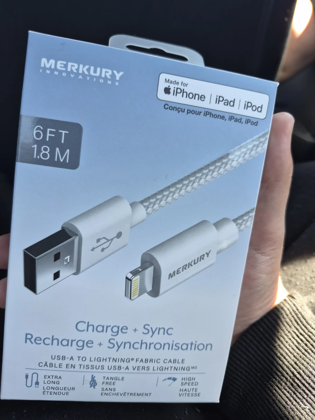 Merkury Innovations USB-A to Lightning Fabric Cable - 6ft - photo 2