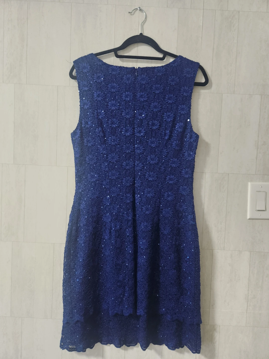 Connected Apparel Women's Navy Blue Beaded Dress Size 12 - photo 2