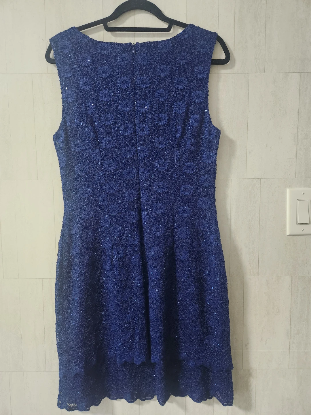 Connected Apparel Women's Navy Blue Beaded Dress Size 12 - photo 3