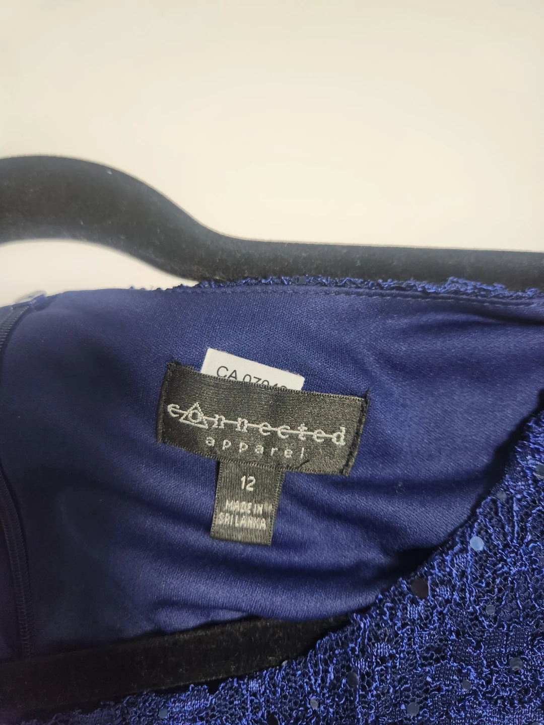 Connected Apparel Women's Navy Blue Beaded Dress Size 12 - photo 4