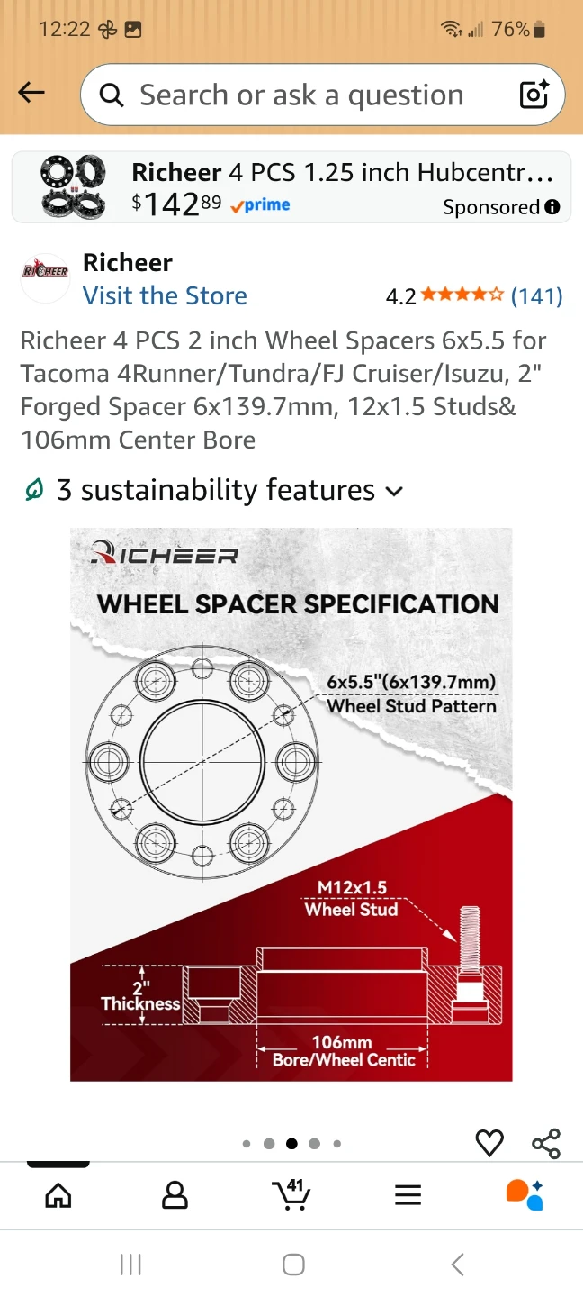 Richeer 4 PCS 2 inch Wheel Spacers - photo 4