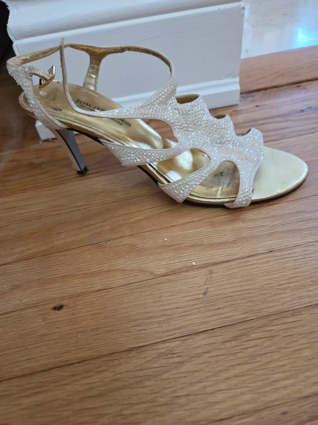 Town Shoes Gold Glitter Heels