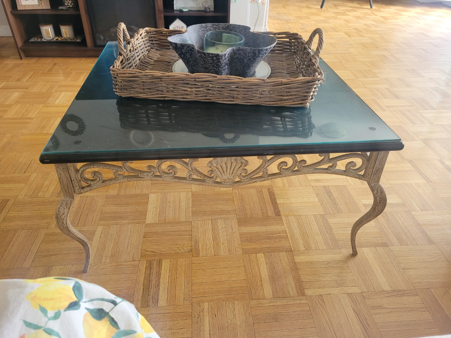Glass Top Coffee and side Tables with Ornate Base - photo 3