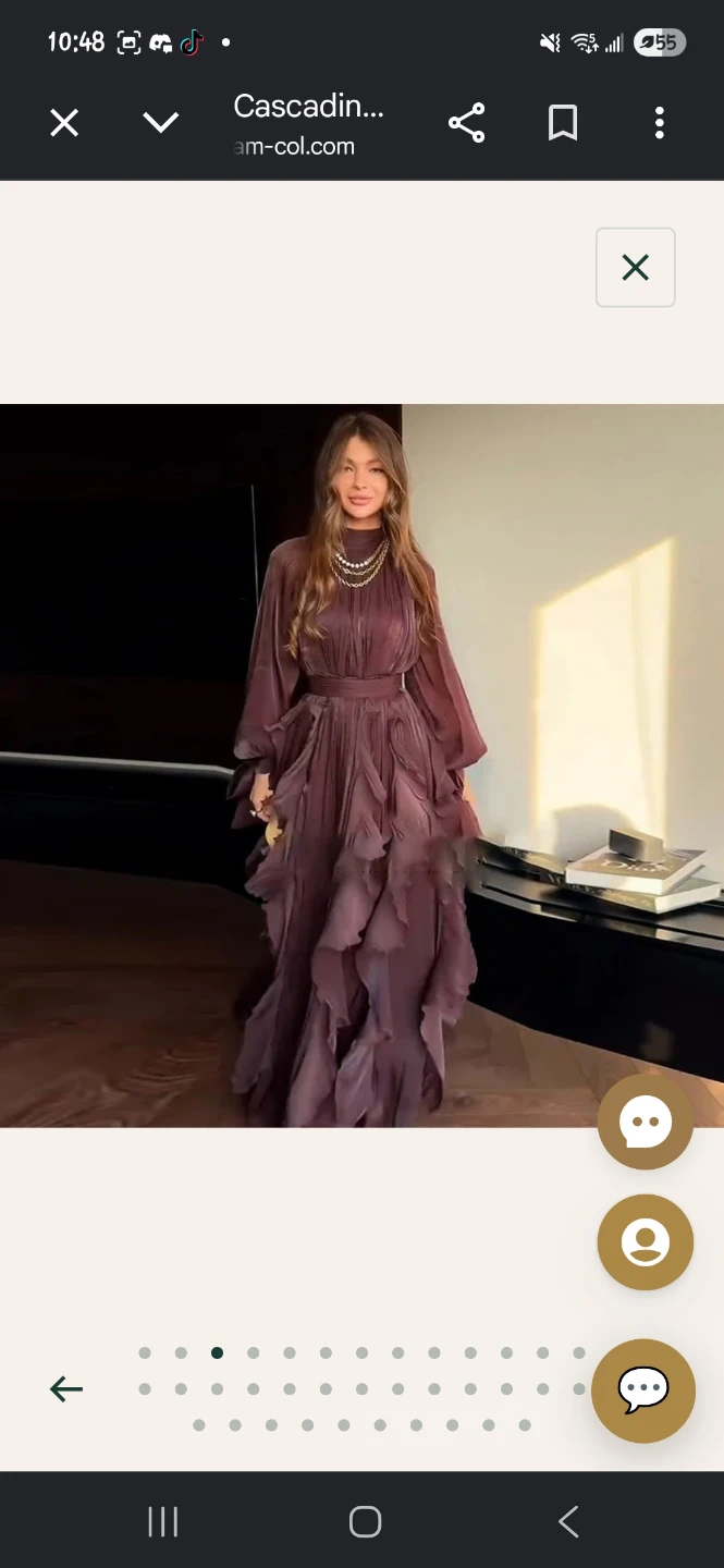 Cascading Purple Ruffle Gown, Size small from Mariams Collection