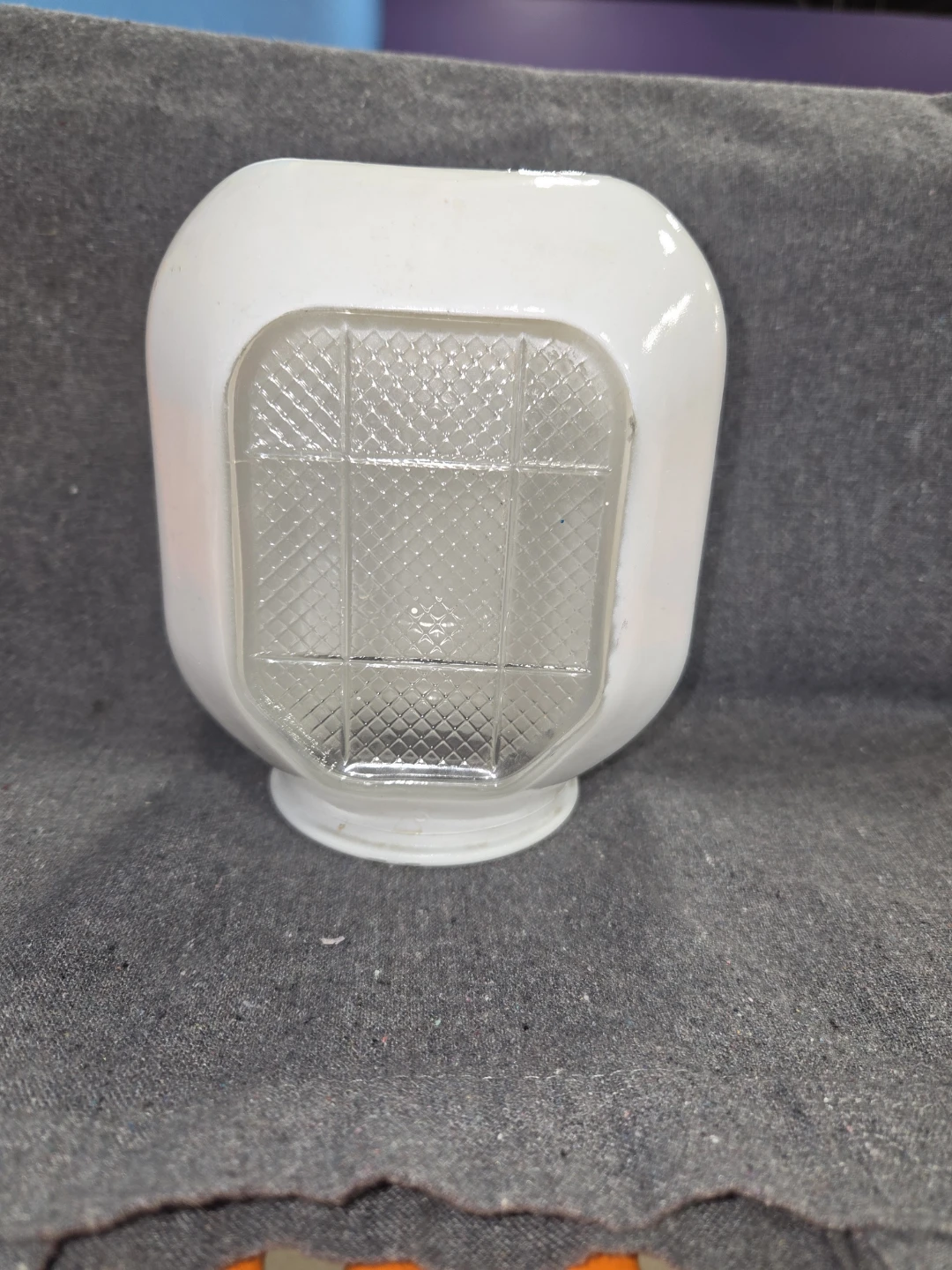 white & clear glass bathroom sconce light shade 3 1/8” fitter - photo 4