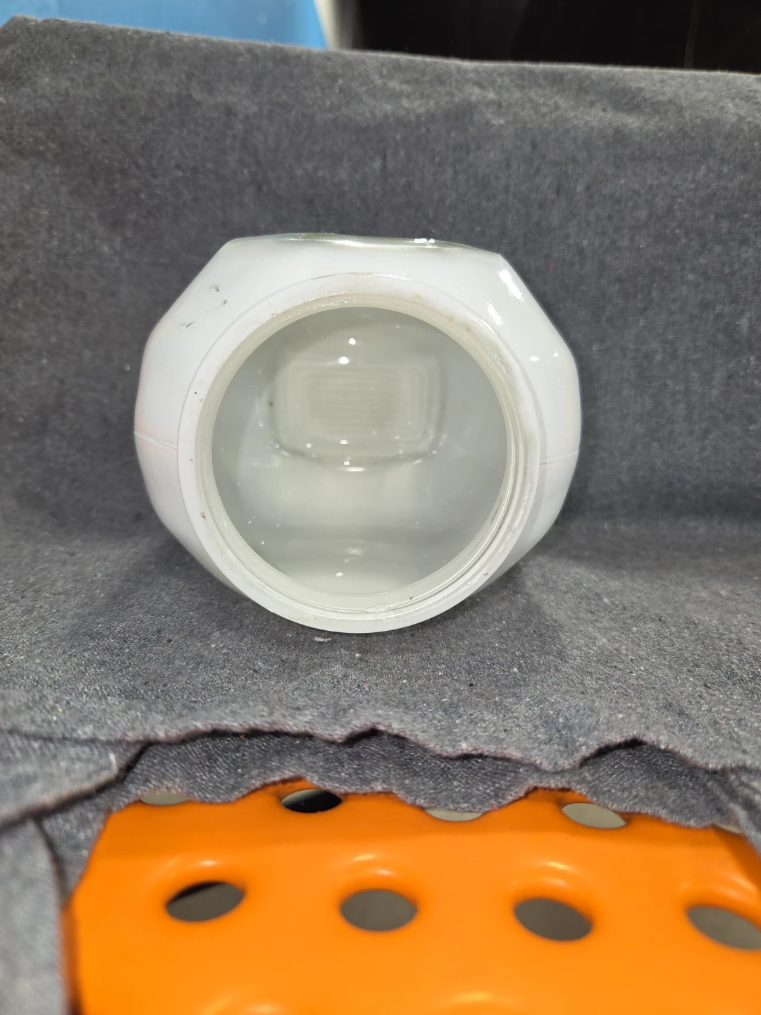 white & clear glass bathroom sconce light shade 3 1/8” fitter - photo 5