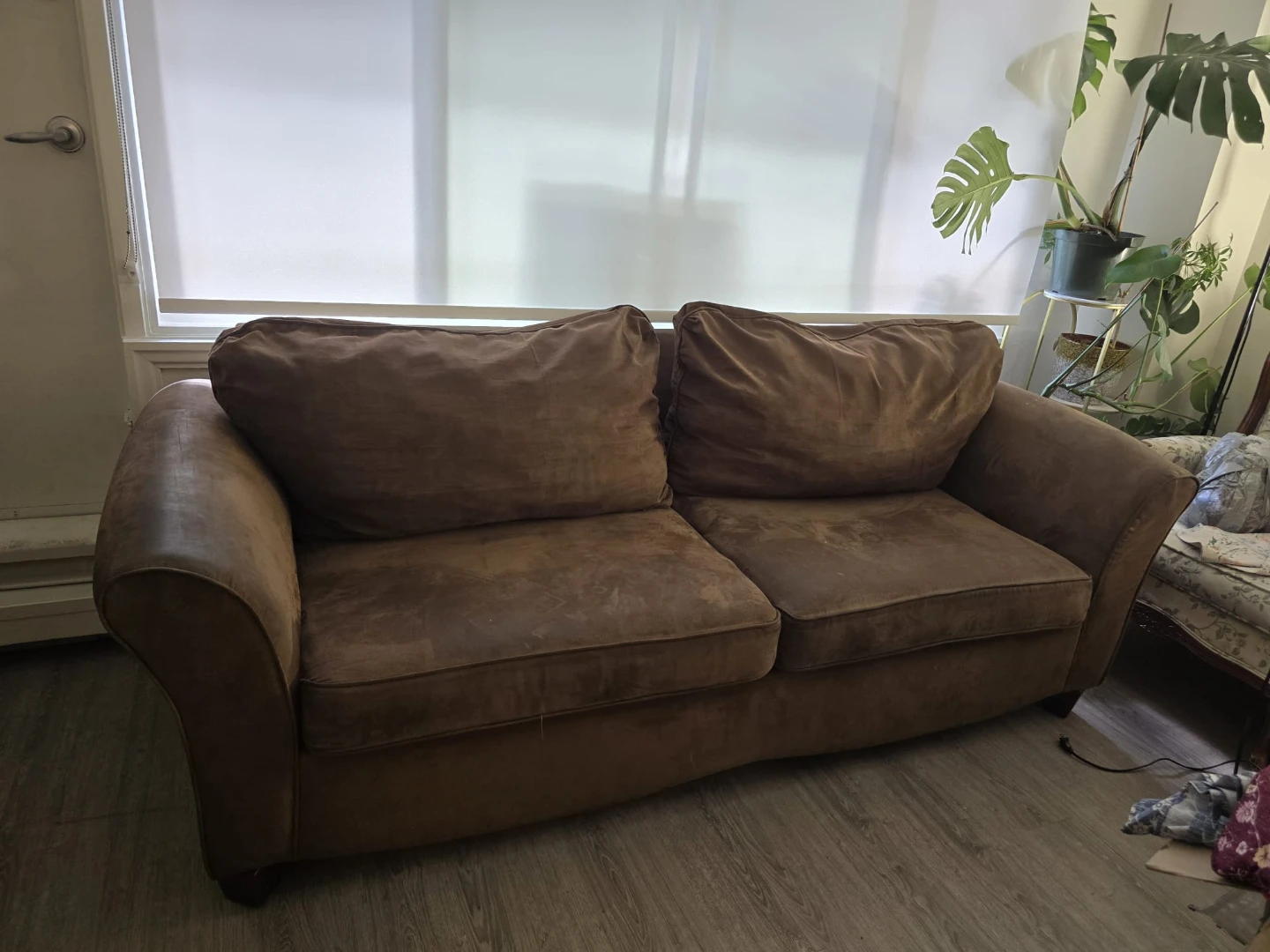Brown Suede 3 seatert Sofa