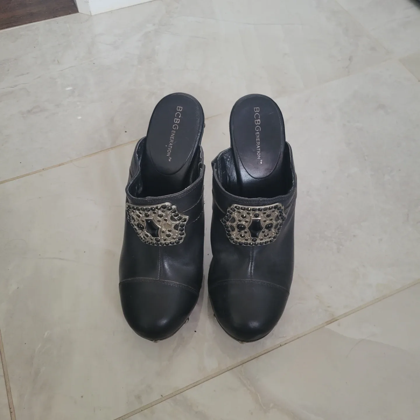 BCBGGeneration Black Mules - Size 6.5