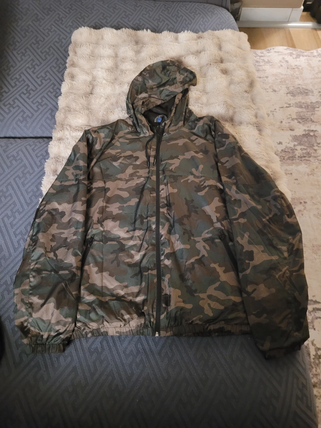H&M Camo Hooded Windbreaker Jacket