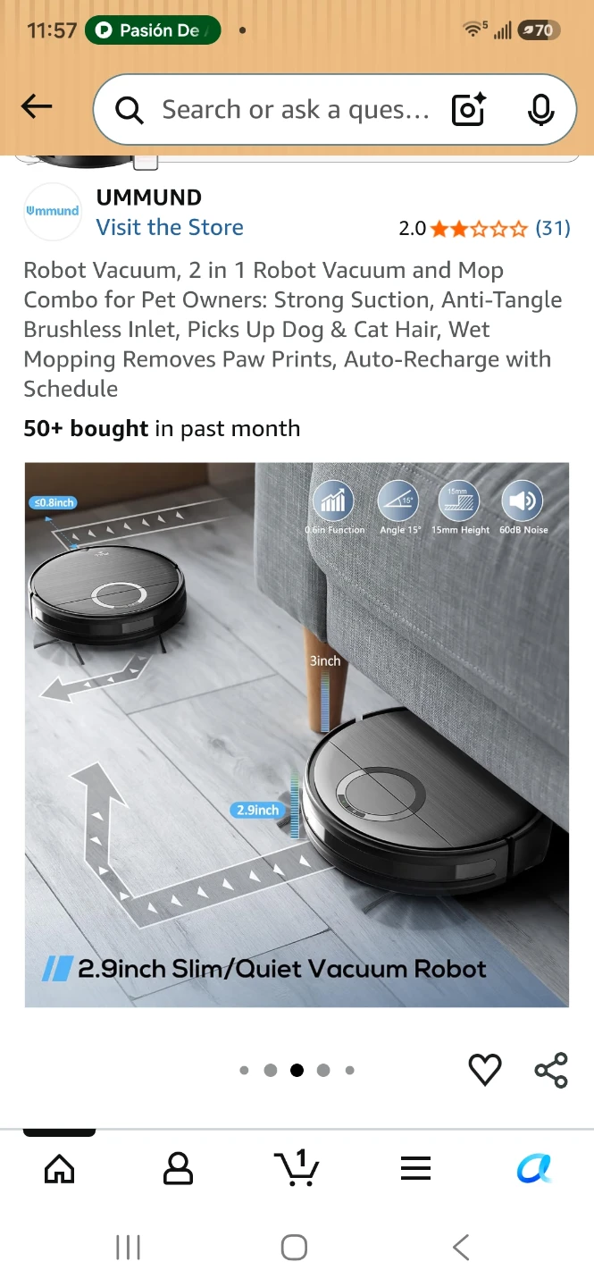 UMMUND 2-in-1 Robot Vacuum and Mop - photo 4