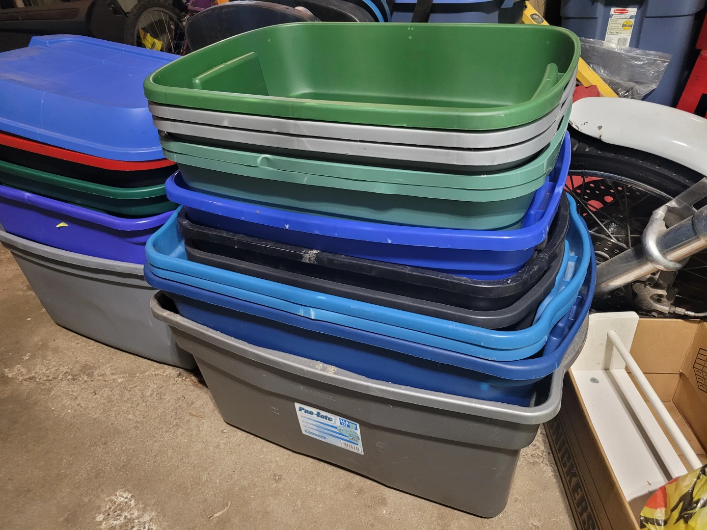 Lot  of Plastic Storage Bins and Lids - photo 2
