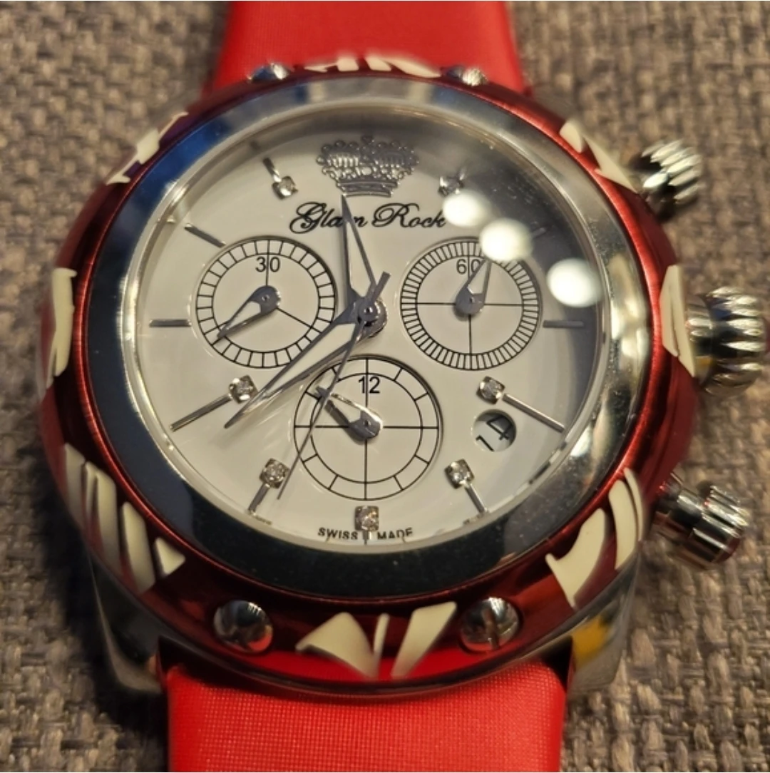 Glam Rock Women's Swiss Made Chronograph Watch - Red