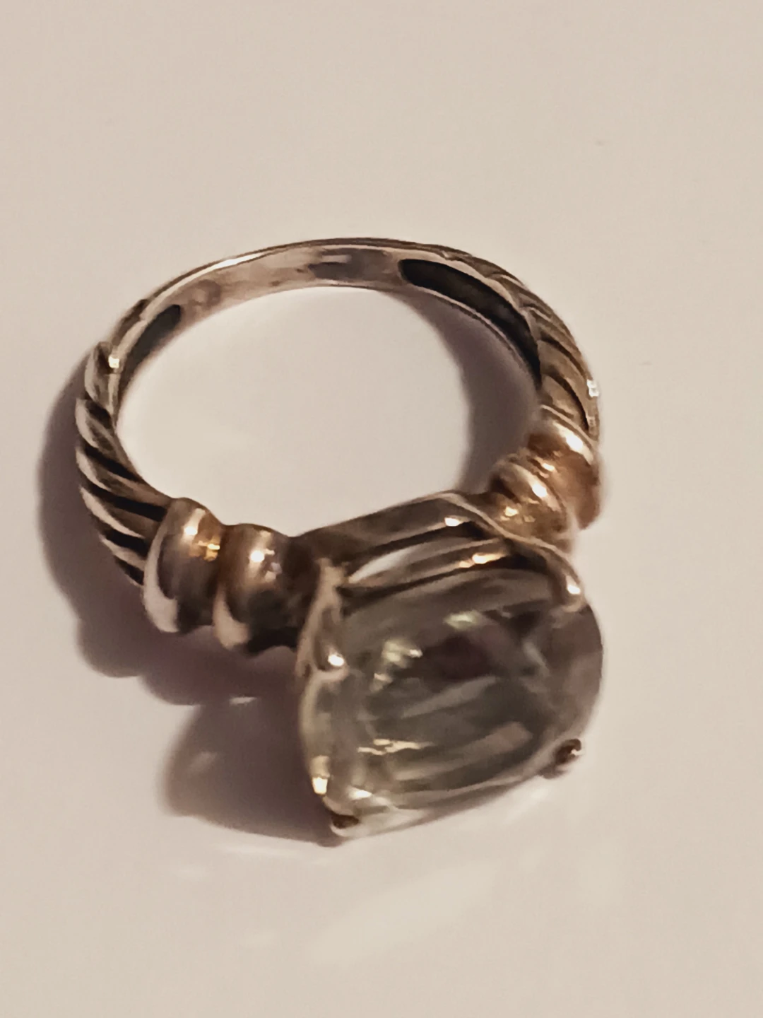 Gorgeous Sterling Silver 925  Twisted Rope Blue Gemstone Ring. 7 - photo 2