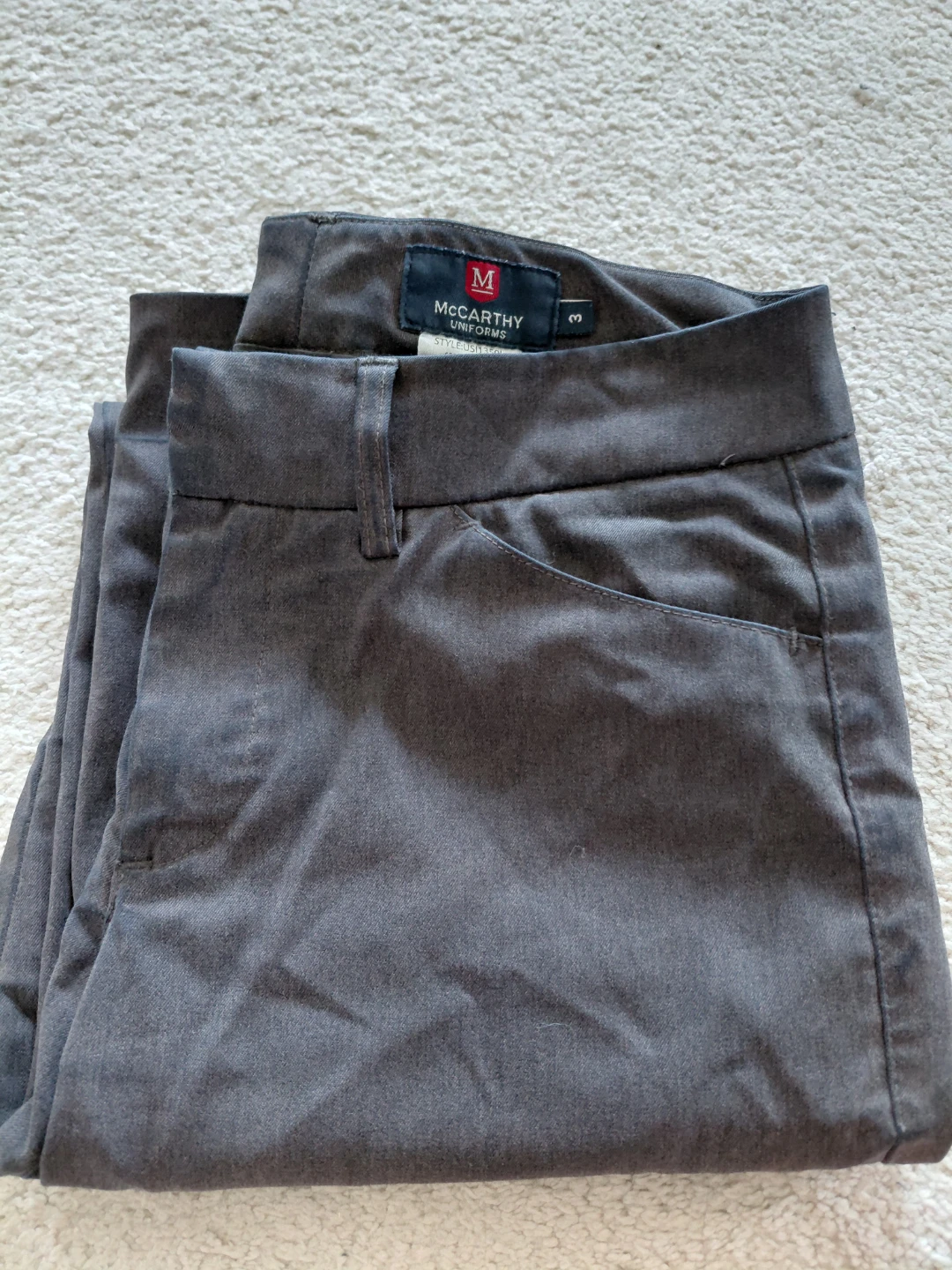 McCarthy Uniforms Girls Grey Pants Size 3