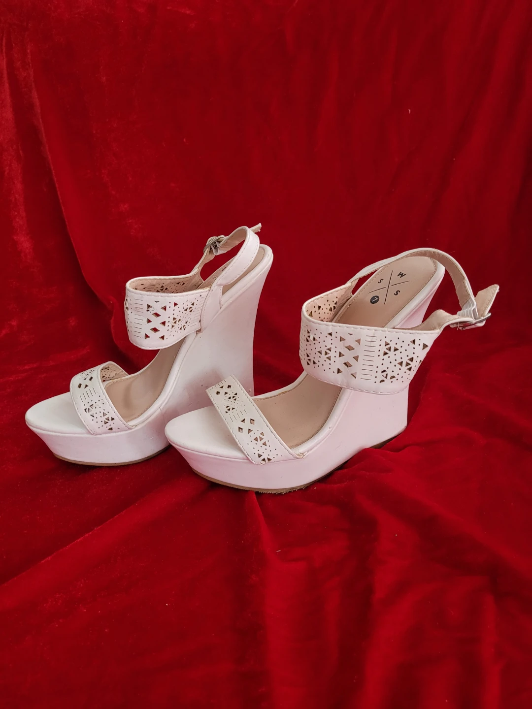 White Wedge Sandals Size - never worn before