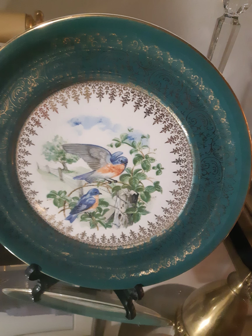 Decorative Plate Set - Rose & Bluebirds - photo 2