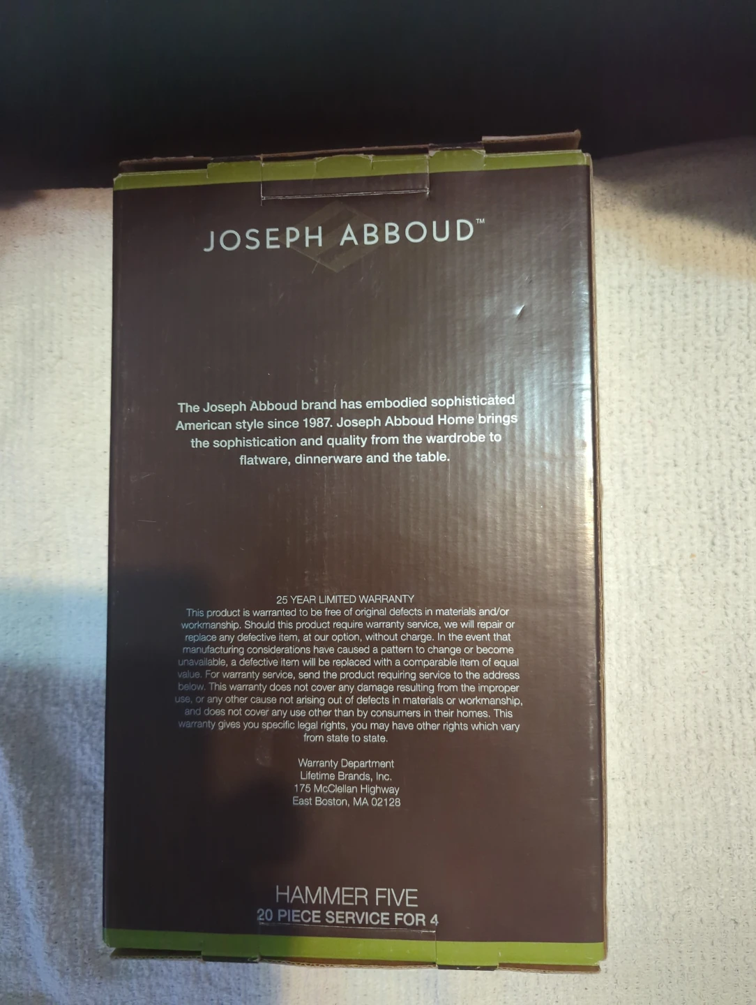 Joseph Abboud Hammer Five 20 Piece Flatware Set Service for 4 - photo 2
