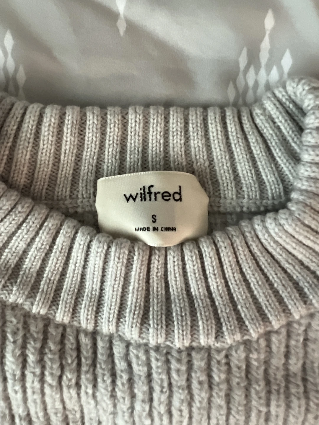 Wilfred Grey Ribbed Knit Sweater