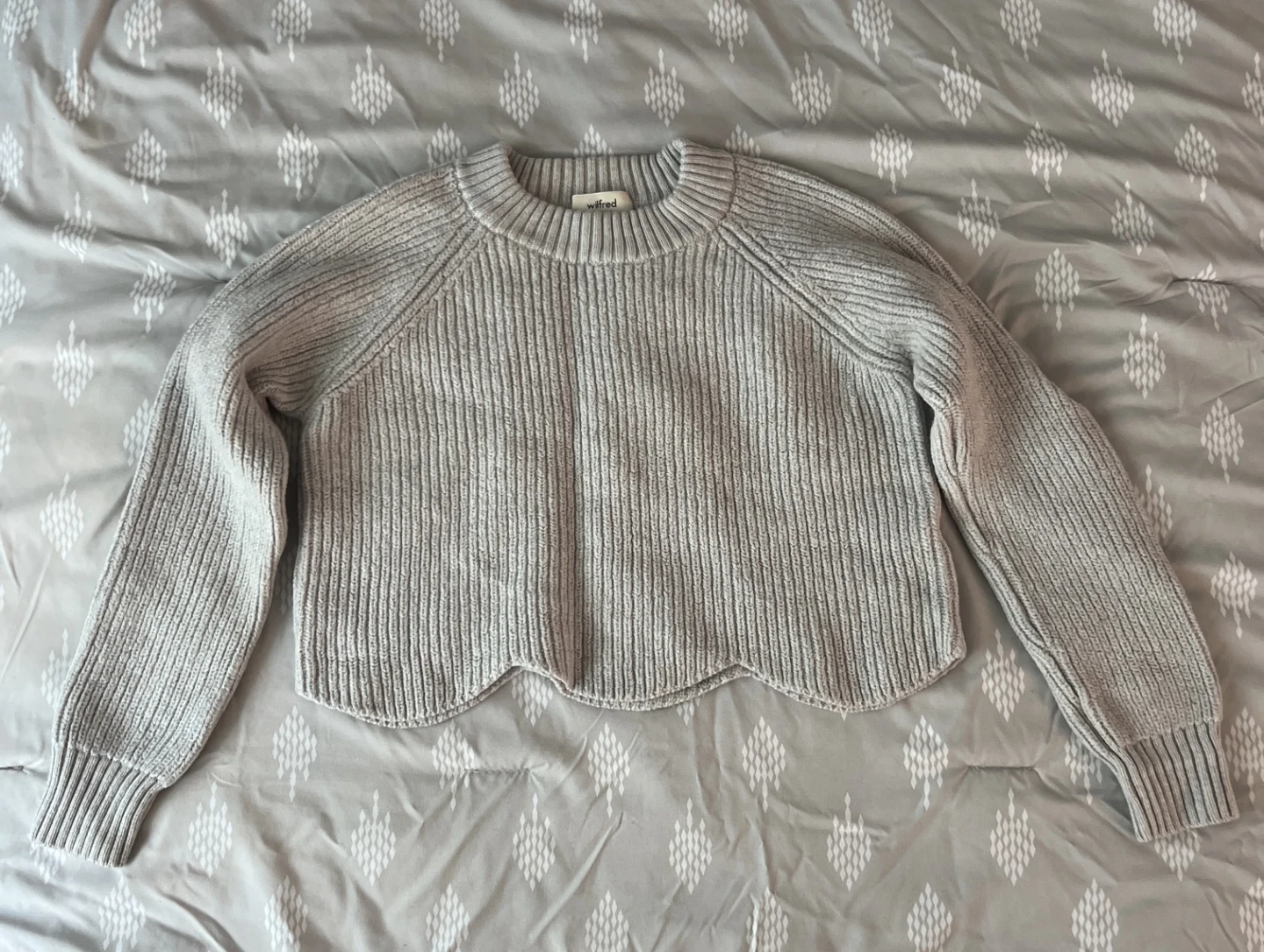 Wilfred Grey Ribbed Knit Sweater - photo 2