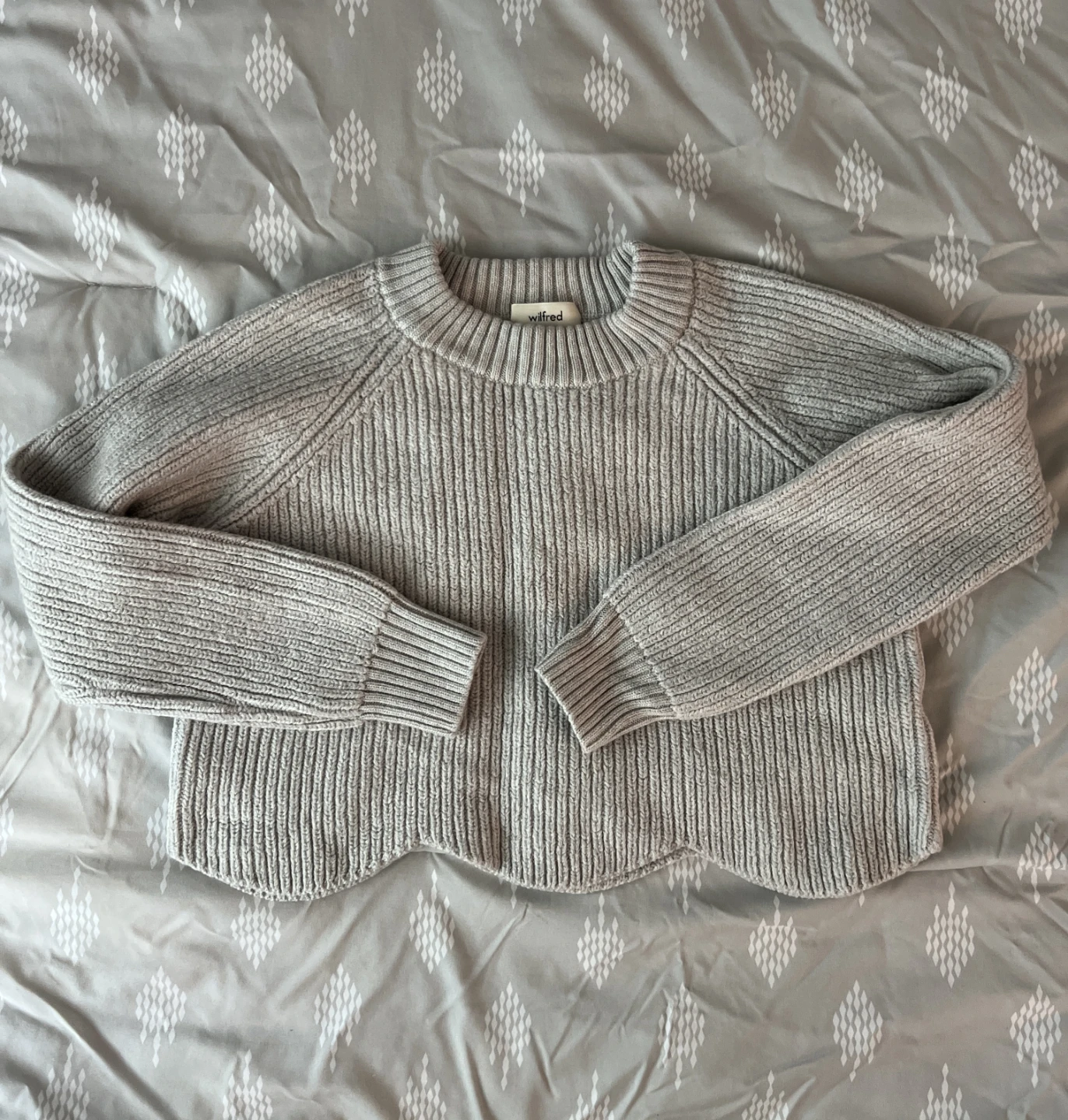 Wilfred Grey Ribbed Knit Sweater - photo 3