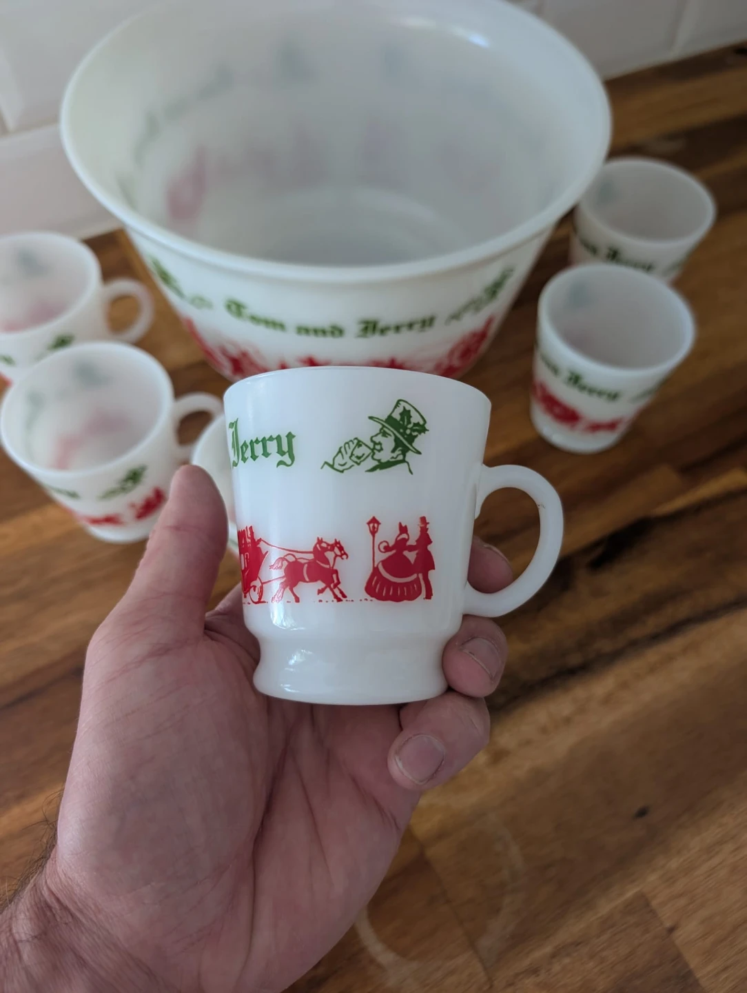Vintage Tom and Jerry Egg Nog Bowl and Cups Set - photo 5