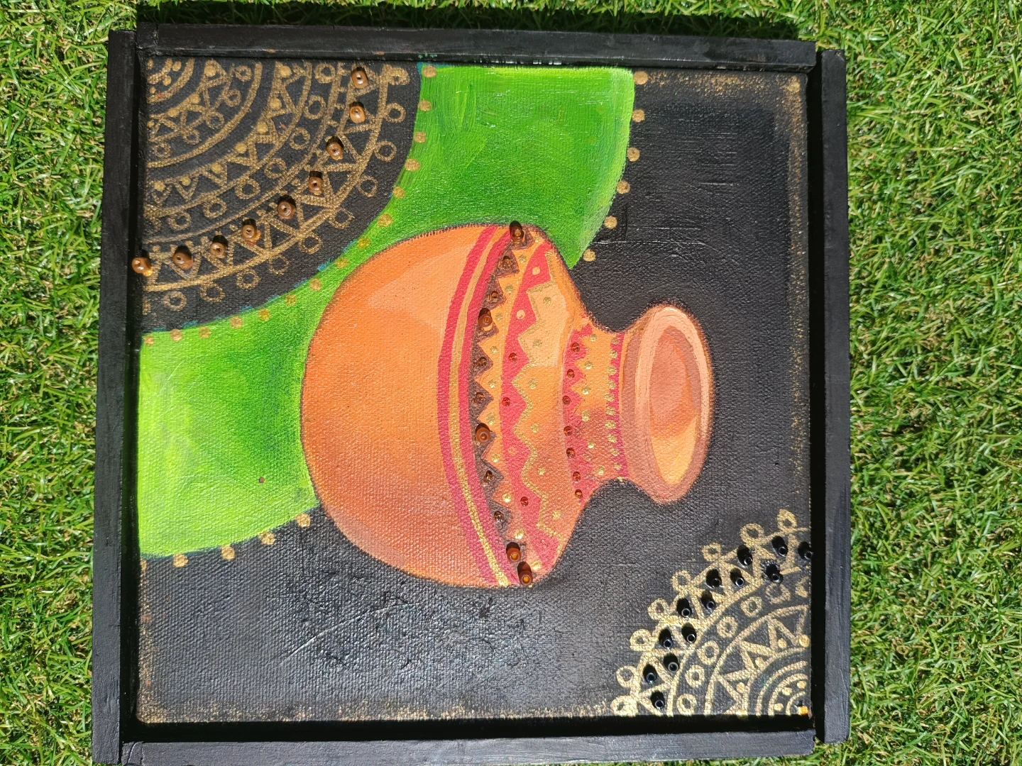 Set of 3 Hand-Painted Ceramic Pot Wall Art - photo 4