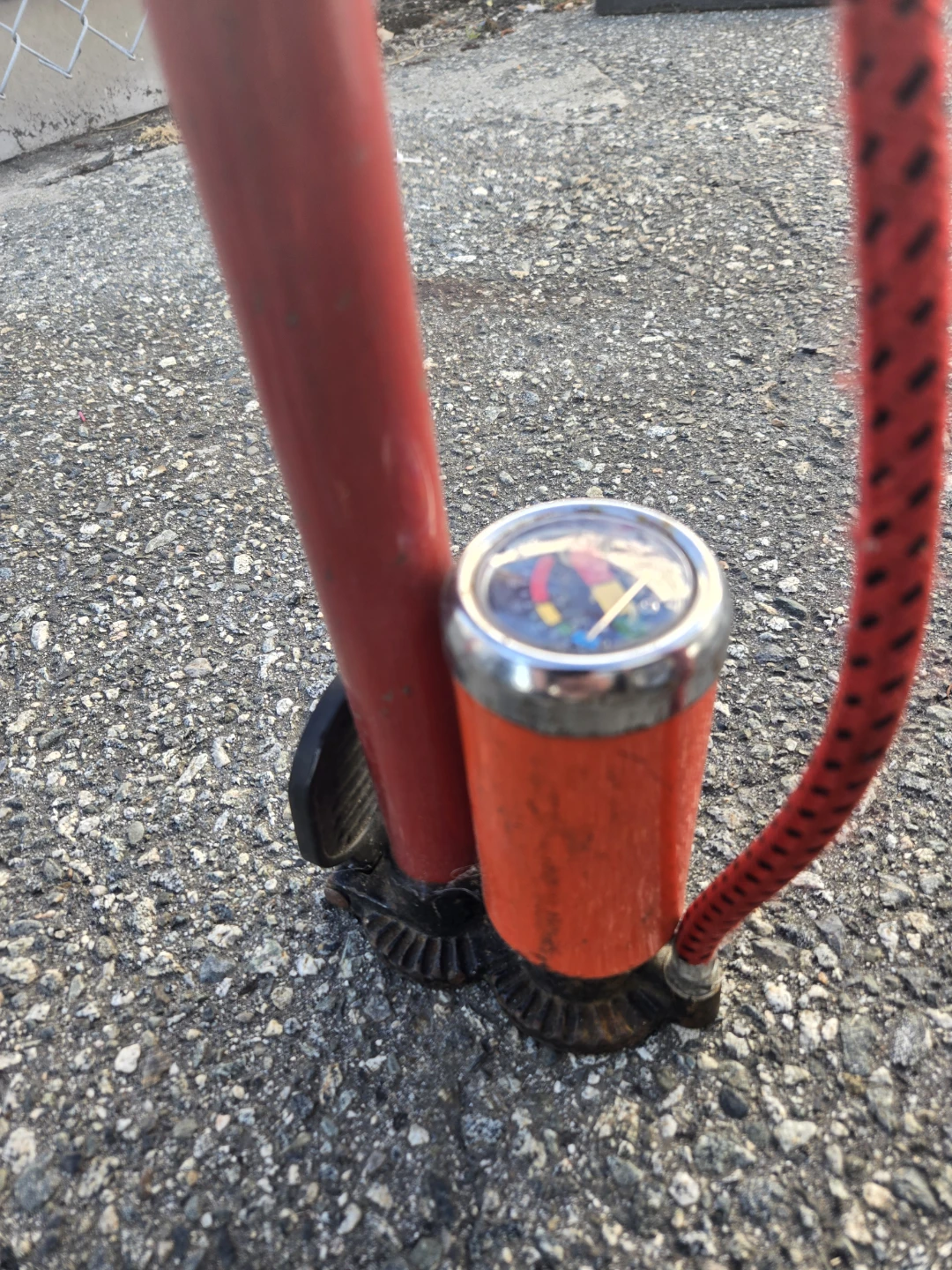 Red Floor Bike Pump with Gauge - photo 3