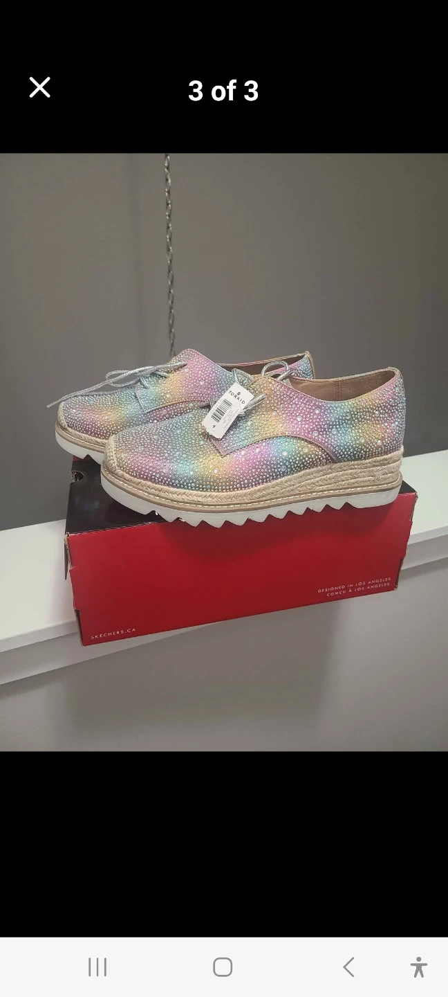 Skechers Rainbow Rhinestone Platform Shoes