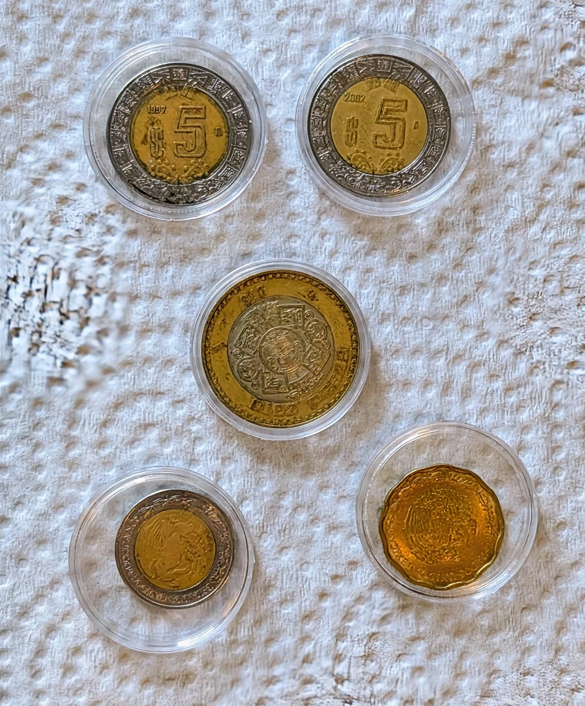 Collection of 5 Various Mexican  Coins