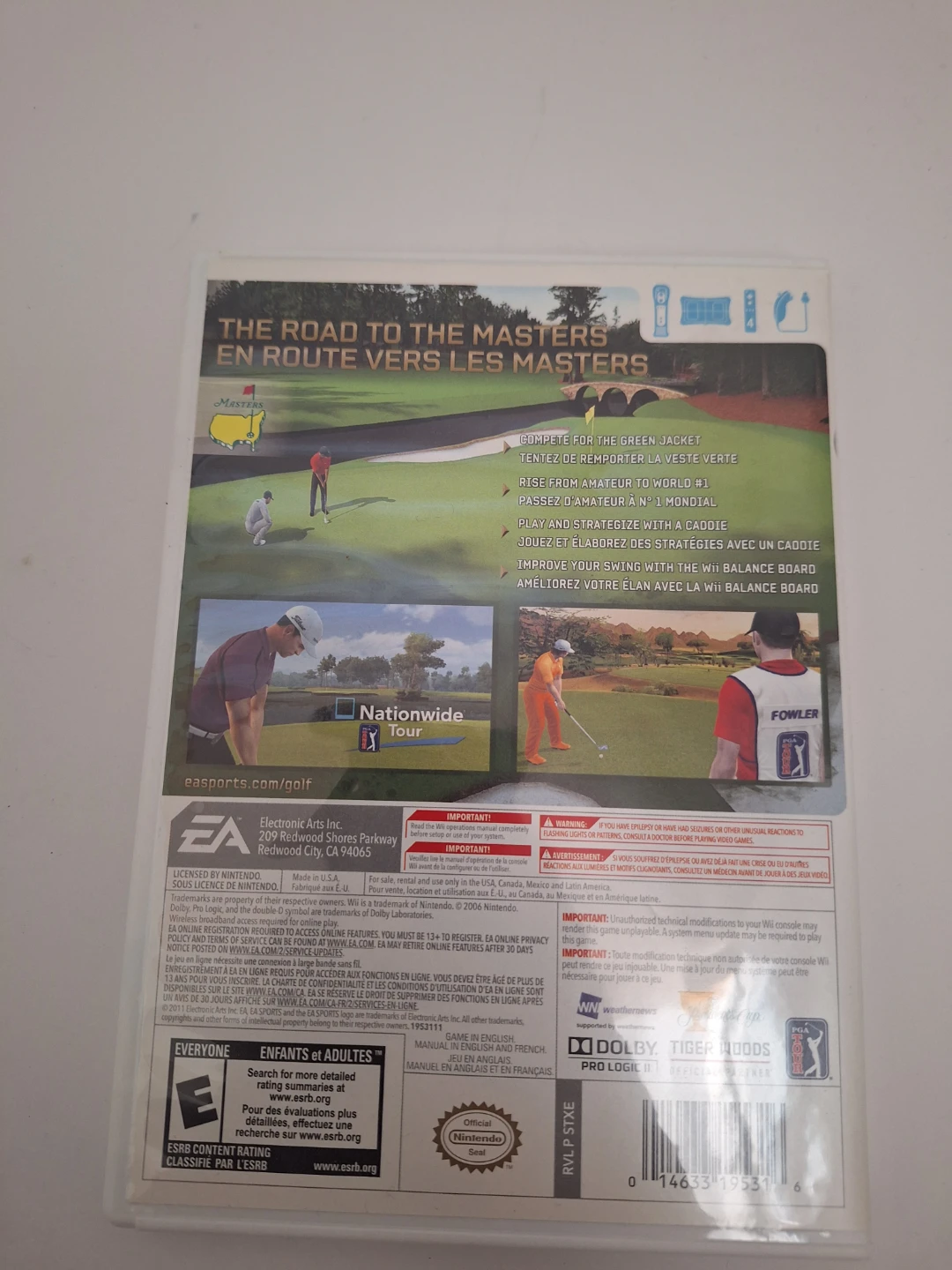 Wii Tiger Woods PGA Tour 12 Masters Edition Case Only - photo 2