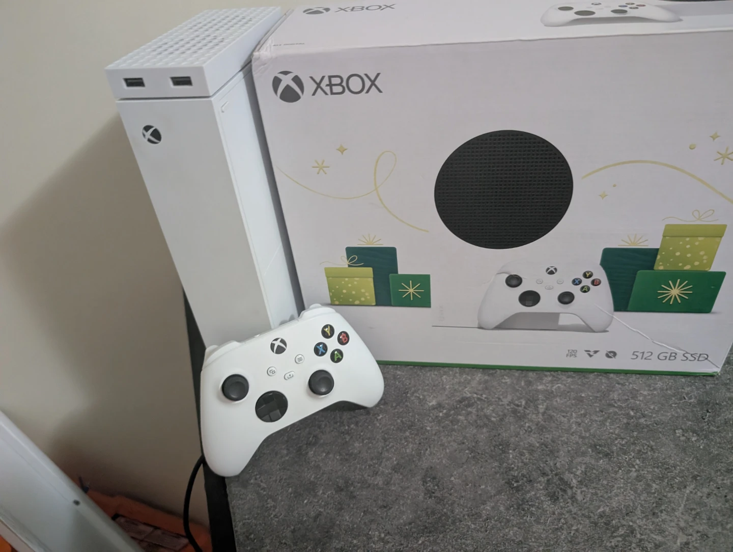 Xbox Series S Console with Controller and Box and cooling fan. - photo 2