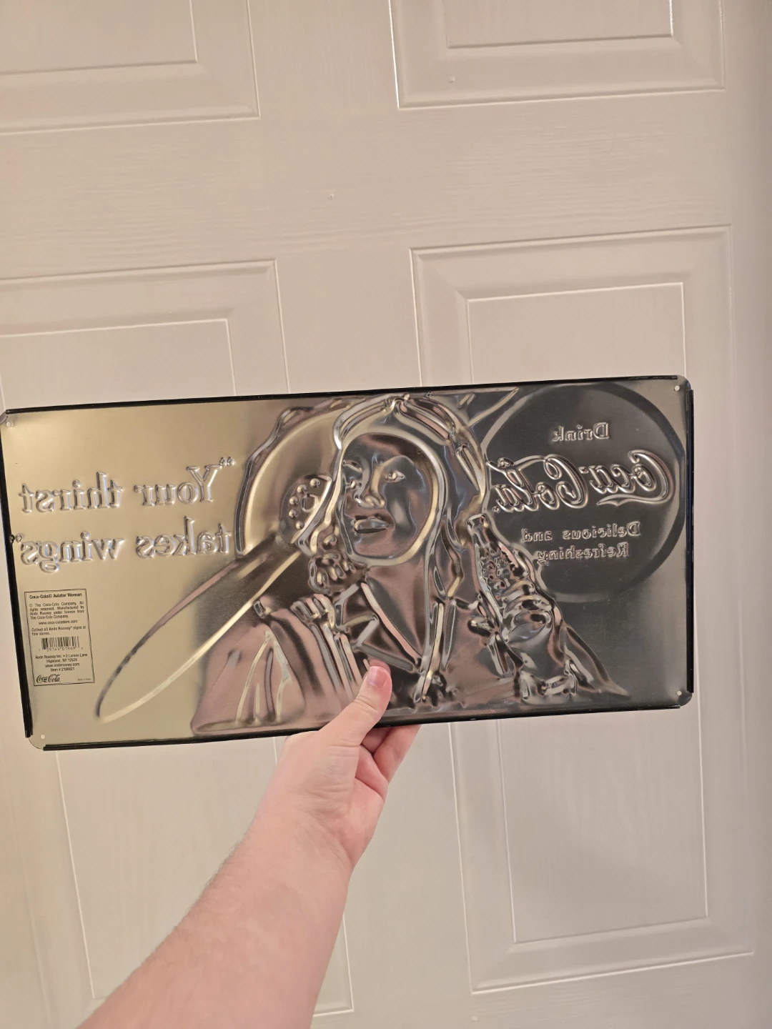 Coca-Cola Aviator Woman Tin Sign - photo 2