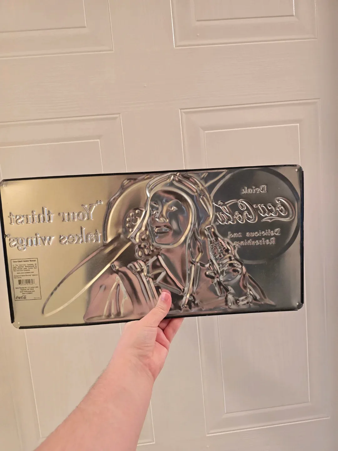 Coca-Cola Aviator Woman Tin Sign - photo 2