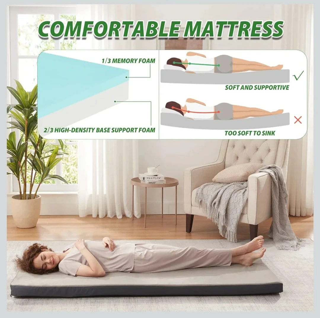 Bedfolks Roll Up Memory Foam Camping Mattress ... - photo 5