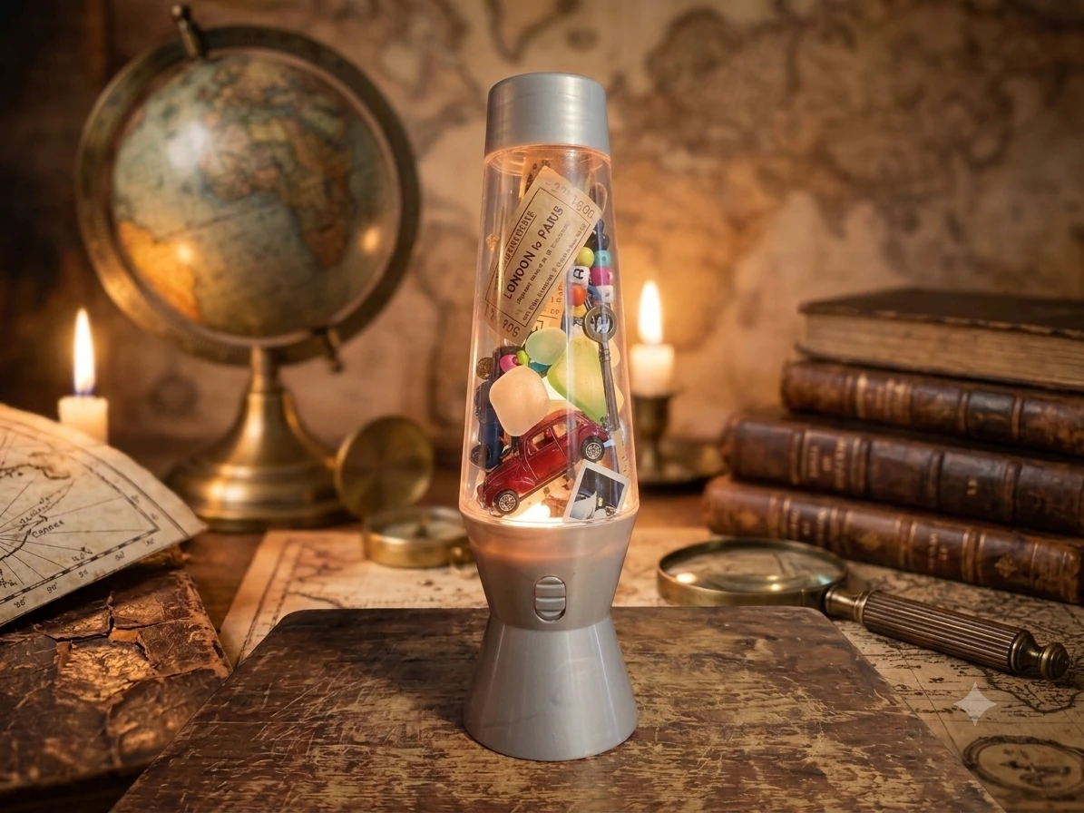Illuminated Clear Display Vessel / Mementos Jar