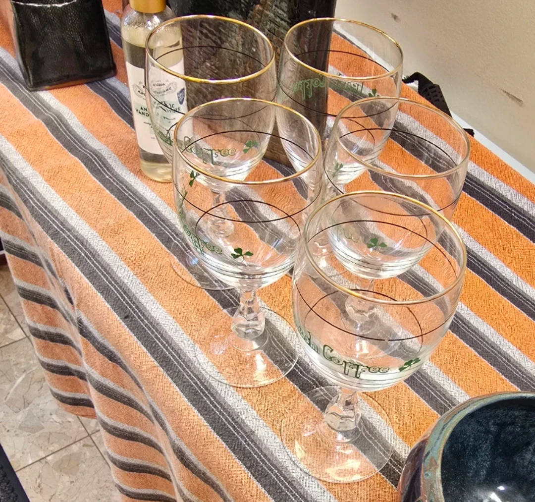 Set of 5 Vintage Irish Coffee Glasses