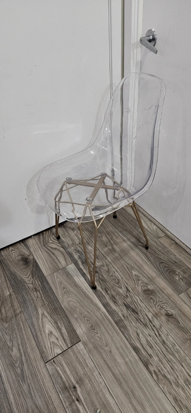 Clear Accent Chair with Rose Gold Legs - photo 2